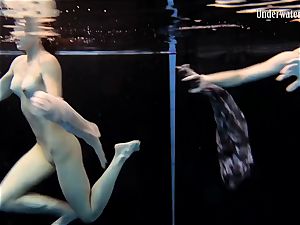 2 chicks swim and get nude magnificent