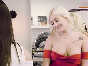 Hairdresser lezzy slit slurping with Daisy Lee and Eva lengthy